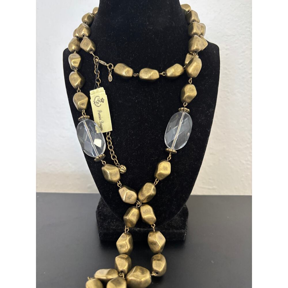 Premiere Designs Necklace Sicily Chunky long metallic nugget long chain New
